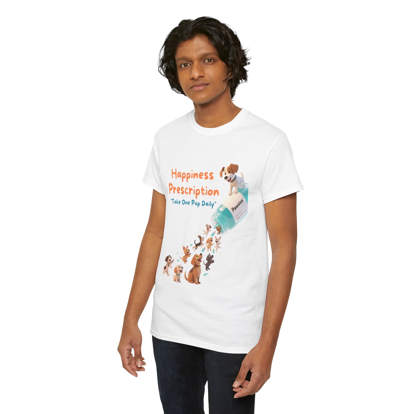 Prescription for Joy T-Shirt – Playful Dog Lover Tee with Cute Puppies and Positive Vibes