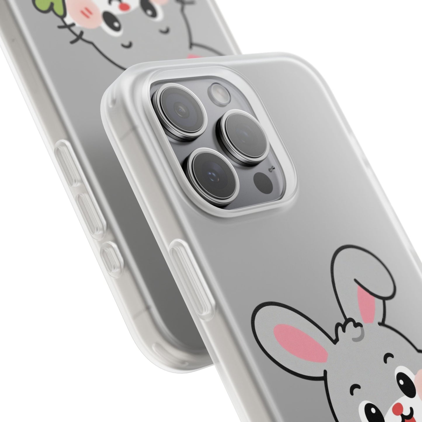 Playful Bunny Holding Carrot Phone Case – Soft, Charming Protective Cover
