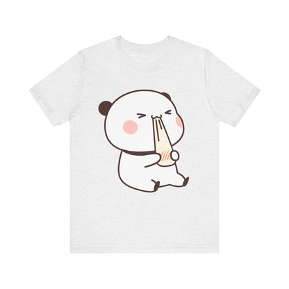 Cute Ramen Panda Tee – Whimsical Noodle Bowl Illustration Shirt