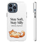 Orange Cat Aesthetic Phone Case – Stay Soft, Stay Silly | Custom Text Available | Little Joys, Big Heart