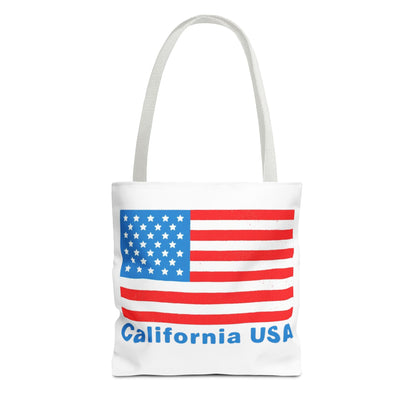 California Bear Pride Tote – Bold USA Flag Canvas Bag for Everyday Carry