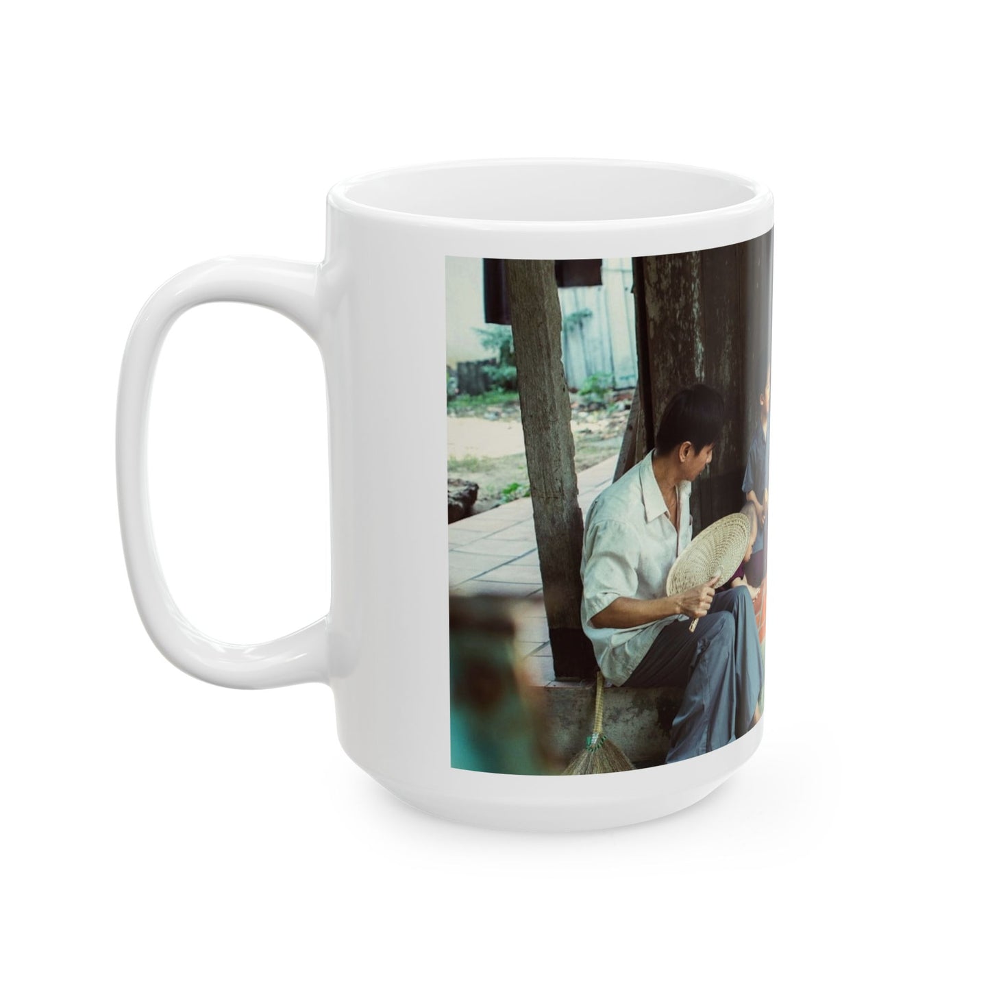 Custom Vietnamese Countryside Family Mug – Personalized Heritage Photo Cup