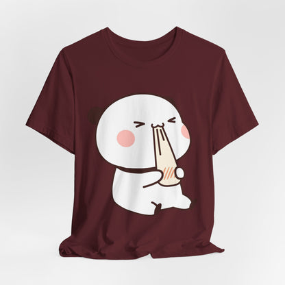 Cute Ramen Panda Tee – Whimsical Noodle Bowl Illustration Shirt