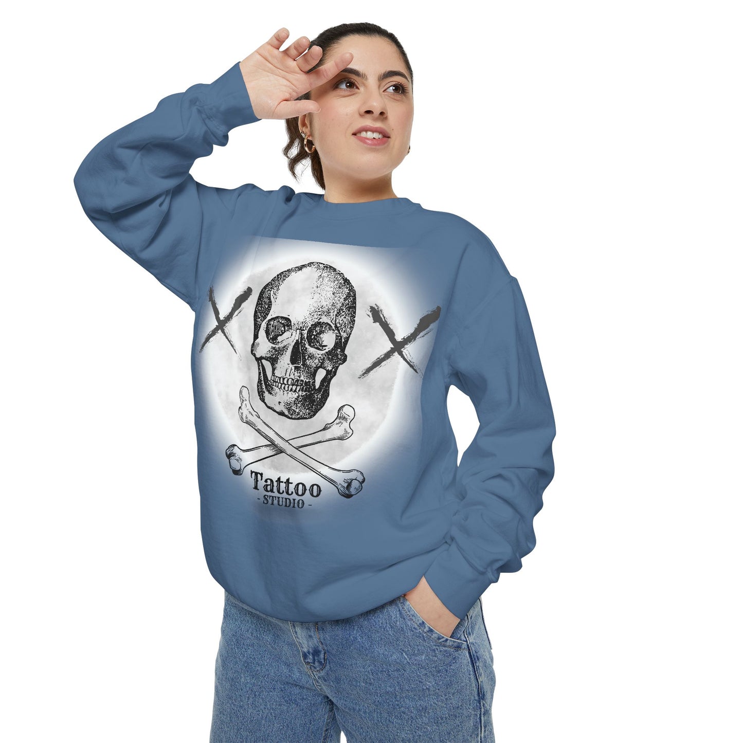 💀 Tattoo Skull Crewneck | Custom Unisex Sweatshirt