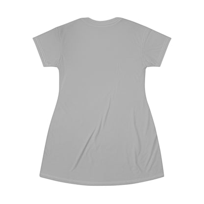 Cozy Cuddle Friends T-Shirt Dress – Cute Bunny & Hamster Graphic for Soft, Feel-Good Style