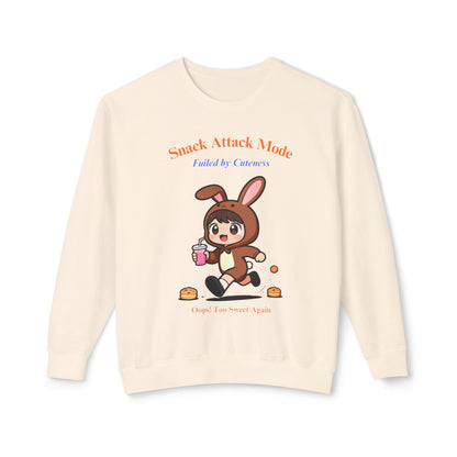 Kawaii Bunny Snack Lover Crewneck – Cute Cartoon Pullover for Cozy Everyday Style