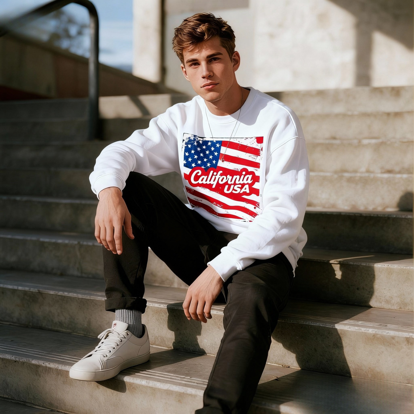 California Dream Vintage Sweatshirt – Retro USA Vibes