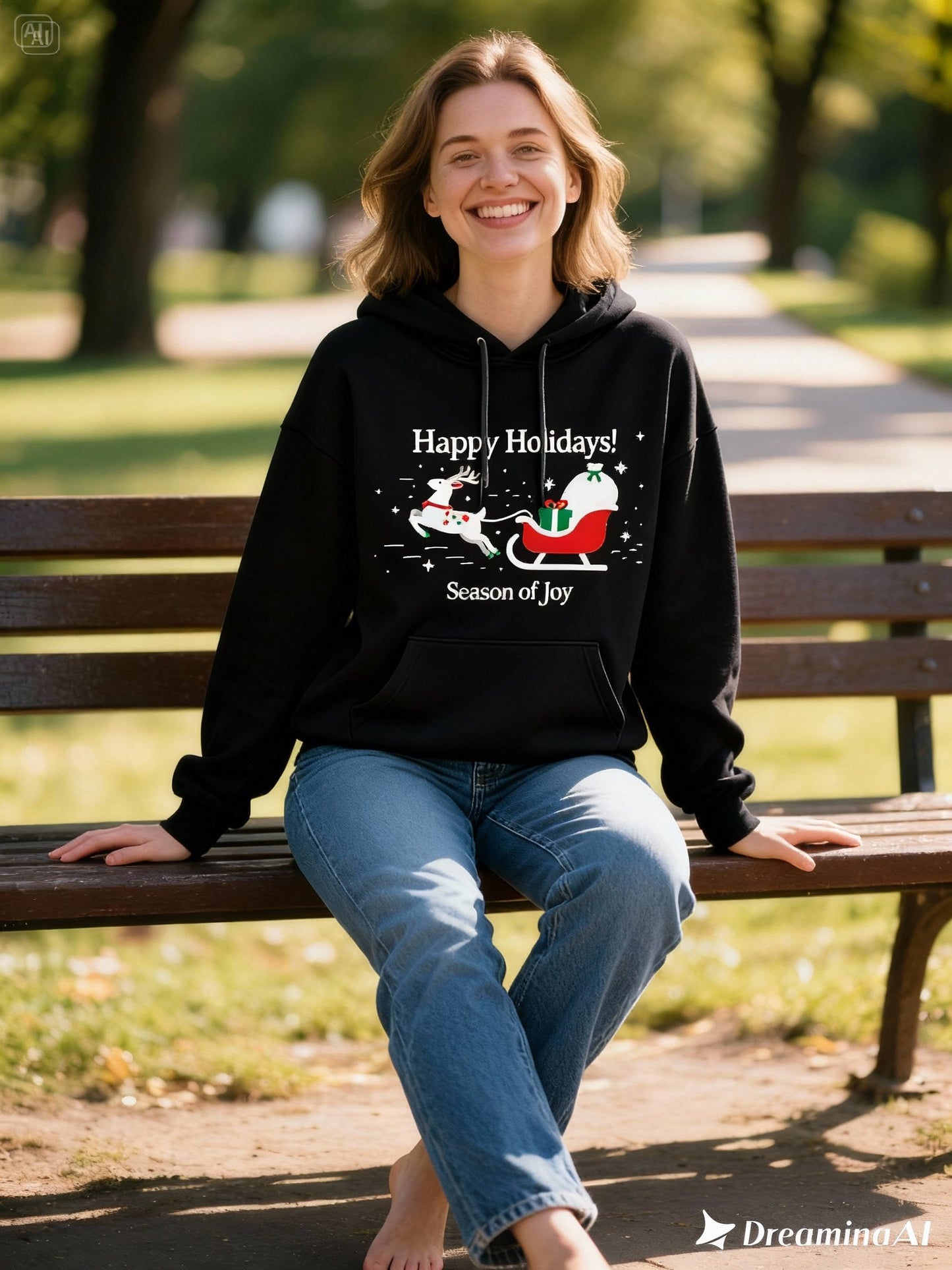 Santa Sleigh Holiday Hoodie – Cozy Christmas Pullover for Joyful Winter Moments