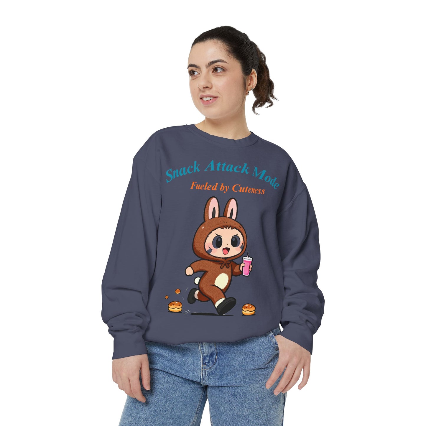 Kawaii Bunny Snack Lover Sweatshirt – Playful Costume Graphic Pullover for Cute Aesthetic Fans