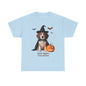 Midnight Pumpkin Glow Pup Tee — Cozy Witch Dog Shirt for Fall & Halloween Lovers
