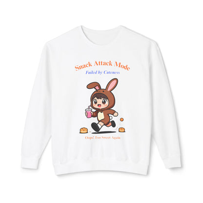 Kawaii Bunny Snack Lover Crewneck – Cute Cartoon Pullover for Cozy Everyday Style