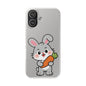 Playful Bunny Holding Carrot Phone Case – Soft, Charming Protective Cover