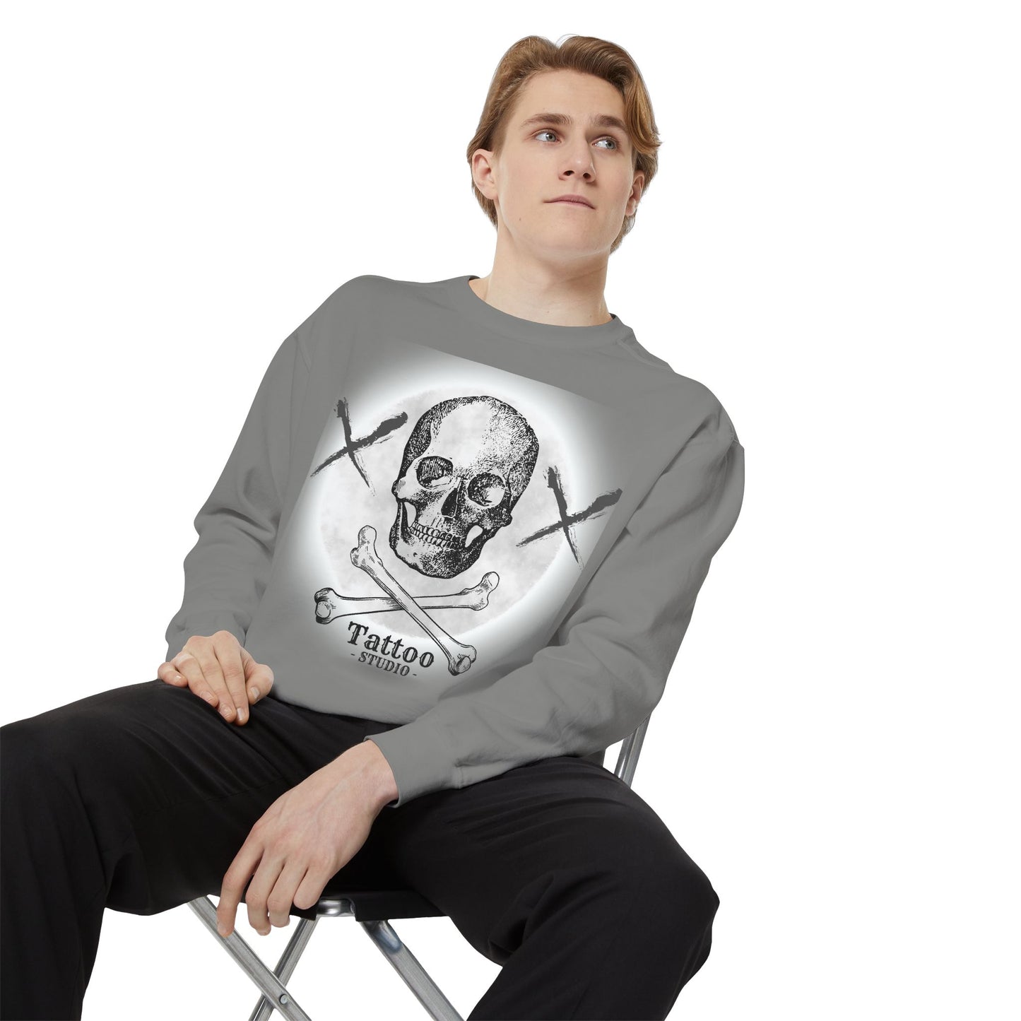 💀 Tattoo Skull Crewneck | Custom Unisex Sweatshirt