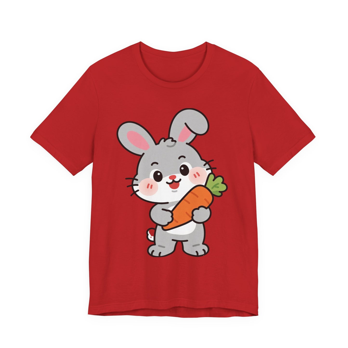 Sweet Bunny & Carrot Graphic Tee – Soft Pastel Rabbit Illustration Shirt