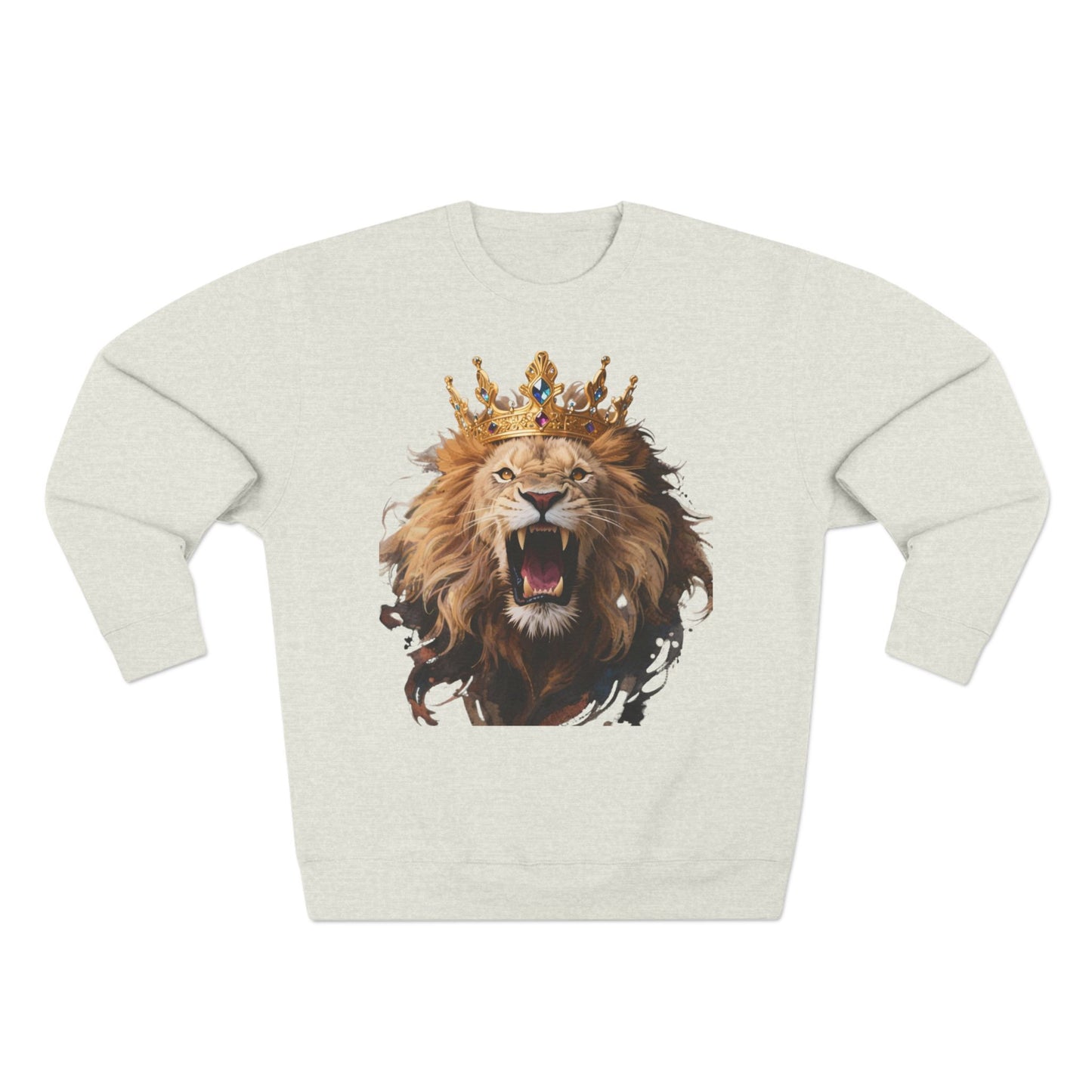Royal King Lion Custom Crewneck Sweatshirt – Personalized Unisex Pullover