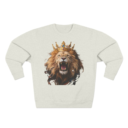 Royal King Lion Custom Crewneck Sweatshirt – Personalized Unisex Pullover
