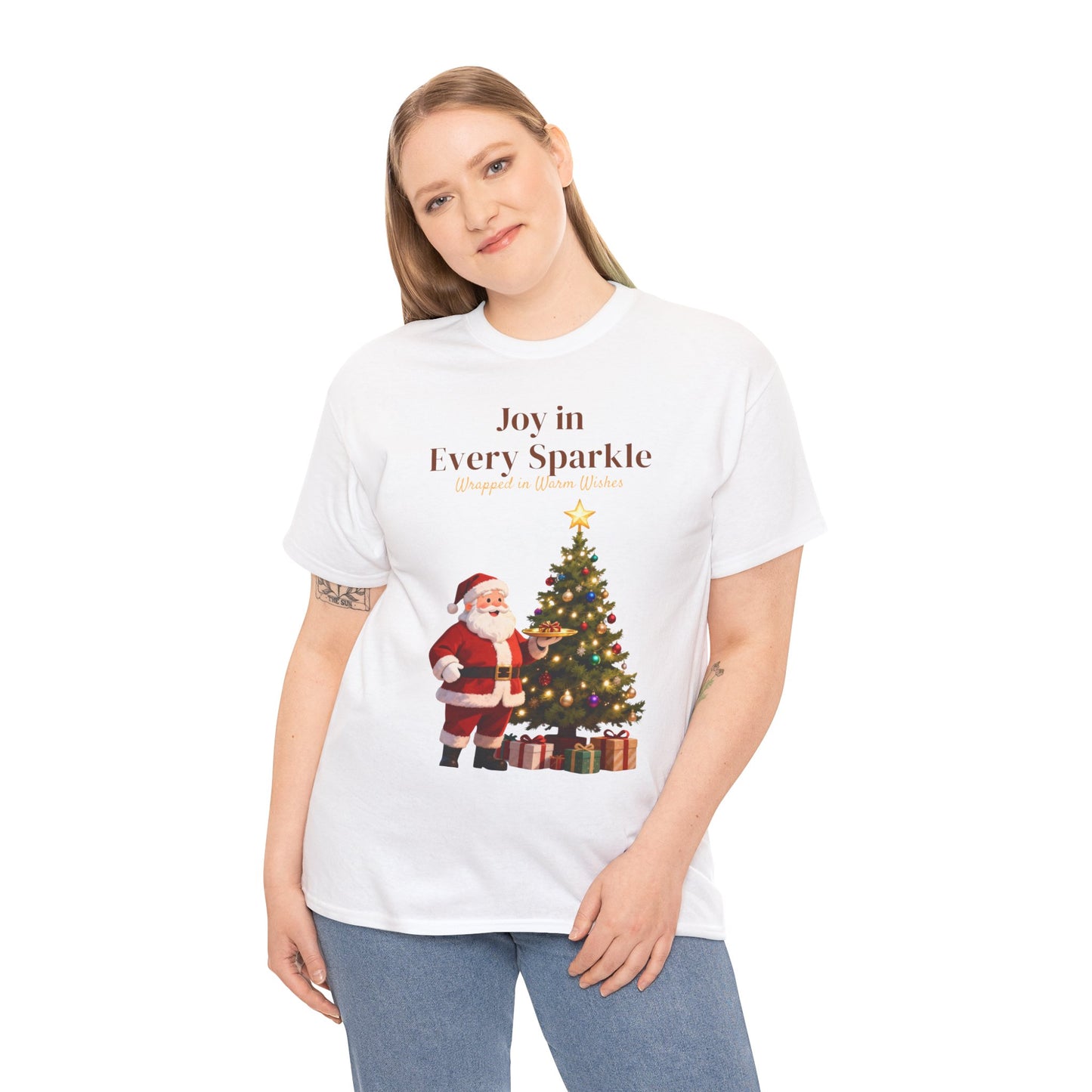 Cozy Santa & Tree Christmas T-Shirt – Festive Holiday Tee for Joyful Winter Days