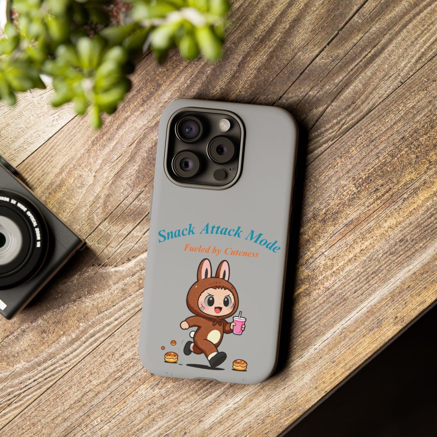 Bunny Bite Delight Phone Case – Cute Rabbit Snacking Design for Food Lovers