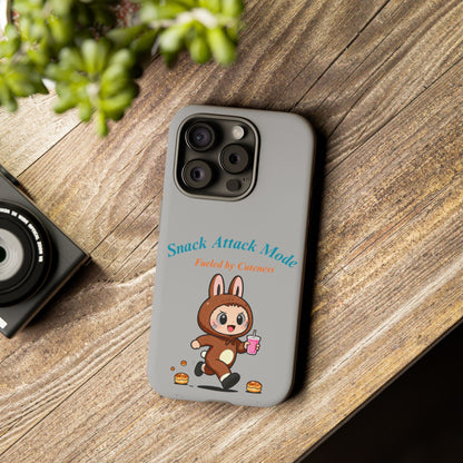 Bunny Bite Delight Phone Case – Cute Rabbit Snacking Design for Food Lovers