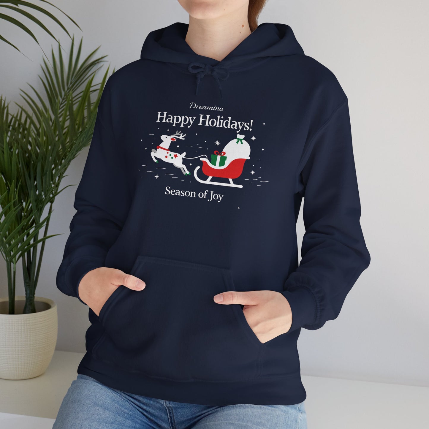 Santa Sleigh Holiday Hoodie – Cozy Christmas Pullover for Joyful Winter Moments