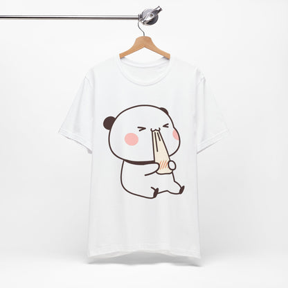 Cute Ramen Panda Tee – Whimsical Noodle Bowl Illustration Shirt