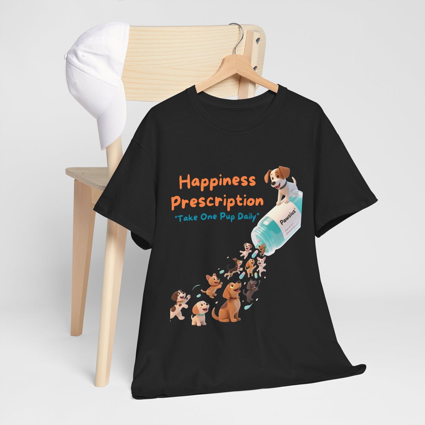 Prescription for Joy T-Shirt – Playful Dog Lover Tee with Cute Puppies and Positive Vibes