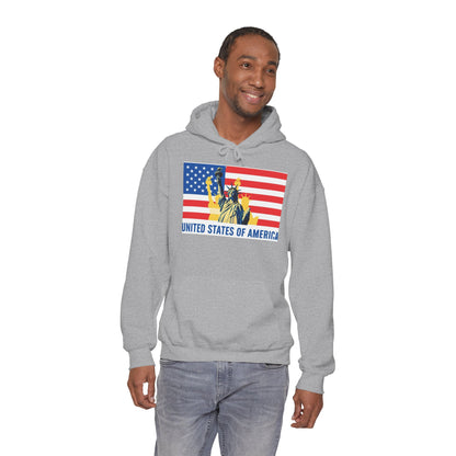 Custom Patriotic USA Flag Hoodie – Unisex Heavy Blend™ Sweatshirt | American Pride | Personalized Gift