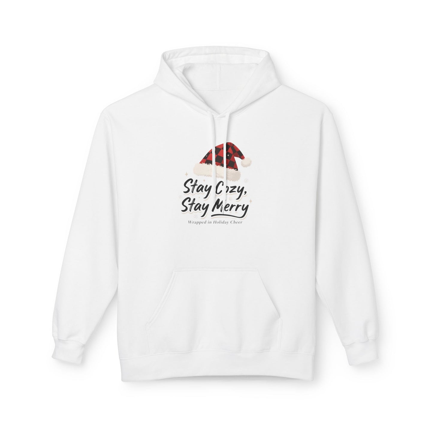 Cozy Plaid Santa Hat Christmas Hoodie – Fun Holiday Sweatshirt for Festive Winter Vibes