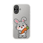 Playful Bunny Holding Carrot Phone Case – Soft, Charming Protective Cover