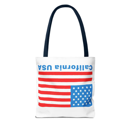 California Bear Pride Tote – Bold USA Flag Canvas Bag for Everyday Carry