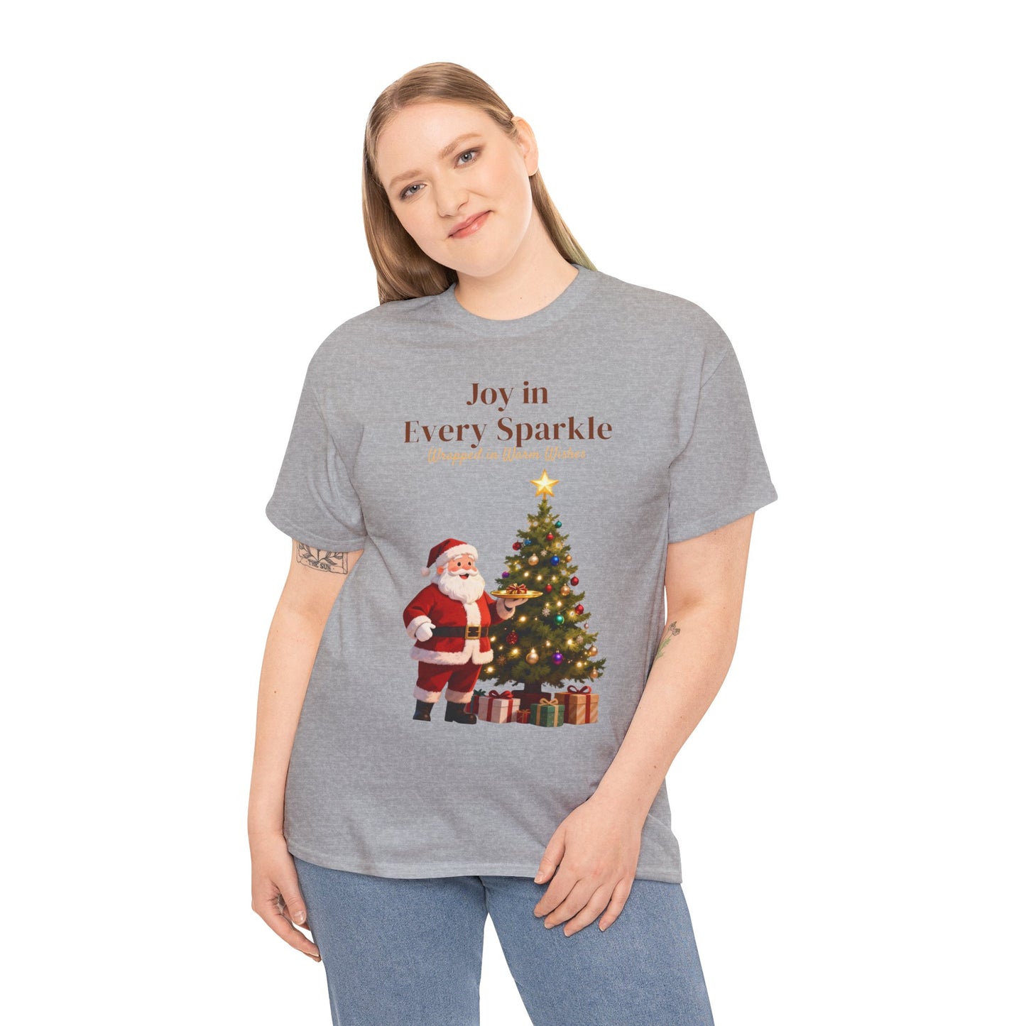 Cozy Santa & Tree Christmas T-Shirt – Festive Holiday Tee for Joyful Winter Days