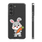Playful Bunny Holding Carrot Phone Case – Soft, Charming Protective Cover
