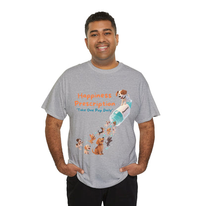 Prescription for Joy T-Shirt – Playful Dog Lover Tee with Cute Puppies and Positive Vibes