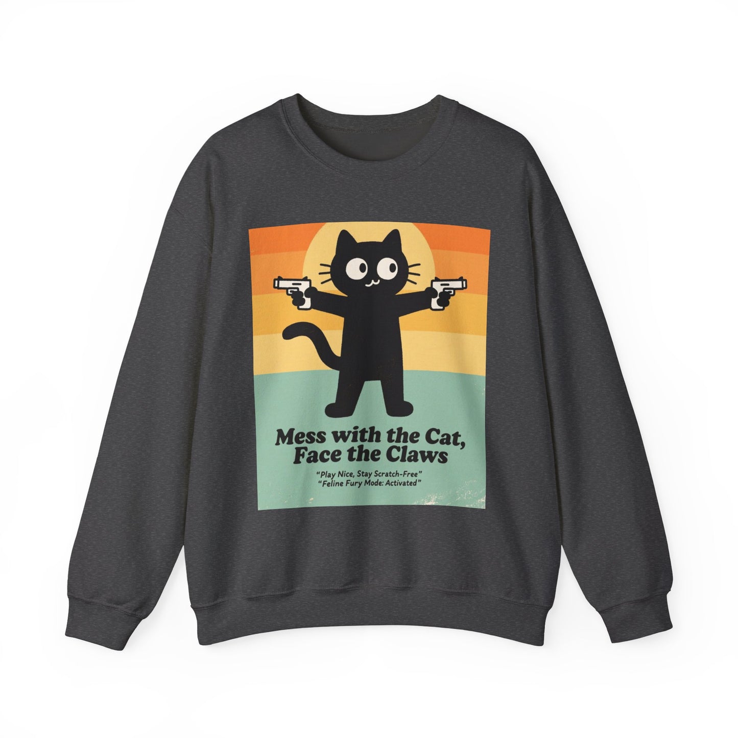 Claw Power Vintage Sweatshirt – Bold Cat Graphic with Retro Edge and Street Cool Vibe