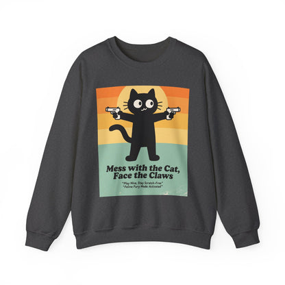 Claw Power Vintage Sweatshirt – Bold Cat Graphic with Retro Edge and Street Cool Vibe