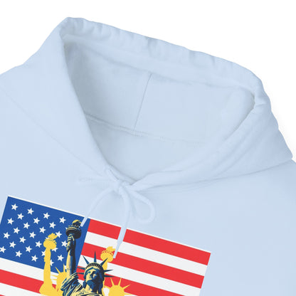 Custom Patriotic USA Flag Hoodie – Unisex Heavy Blend™ Sweatshirt | American Pride | Personalized Gift