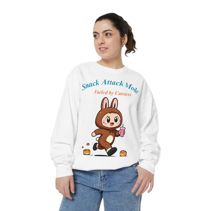 Kawaii Bunny Snack Lover Sweatshirt – Playful Costume Graphic Pullover for Cute Aesthetic Fans