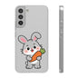 Playful Bunny Holding Carrot Phone Case – Soft, Charming Protective Cover