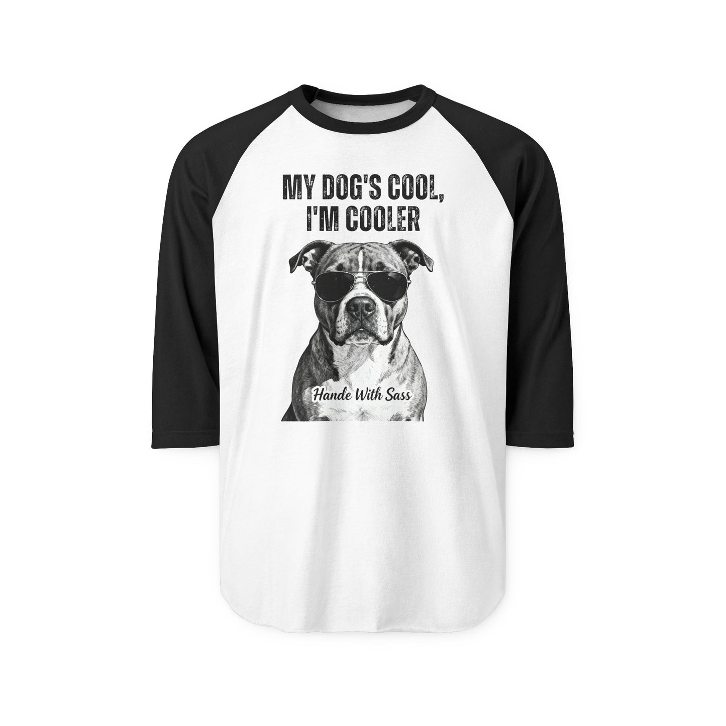 Cooler Than My Dog Raglan – Witty Graphic Tee for Dog Dads, Moms & Pet Enthusiasts