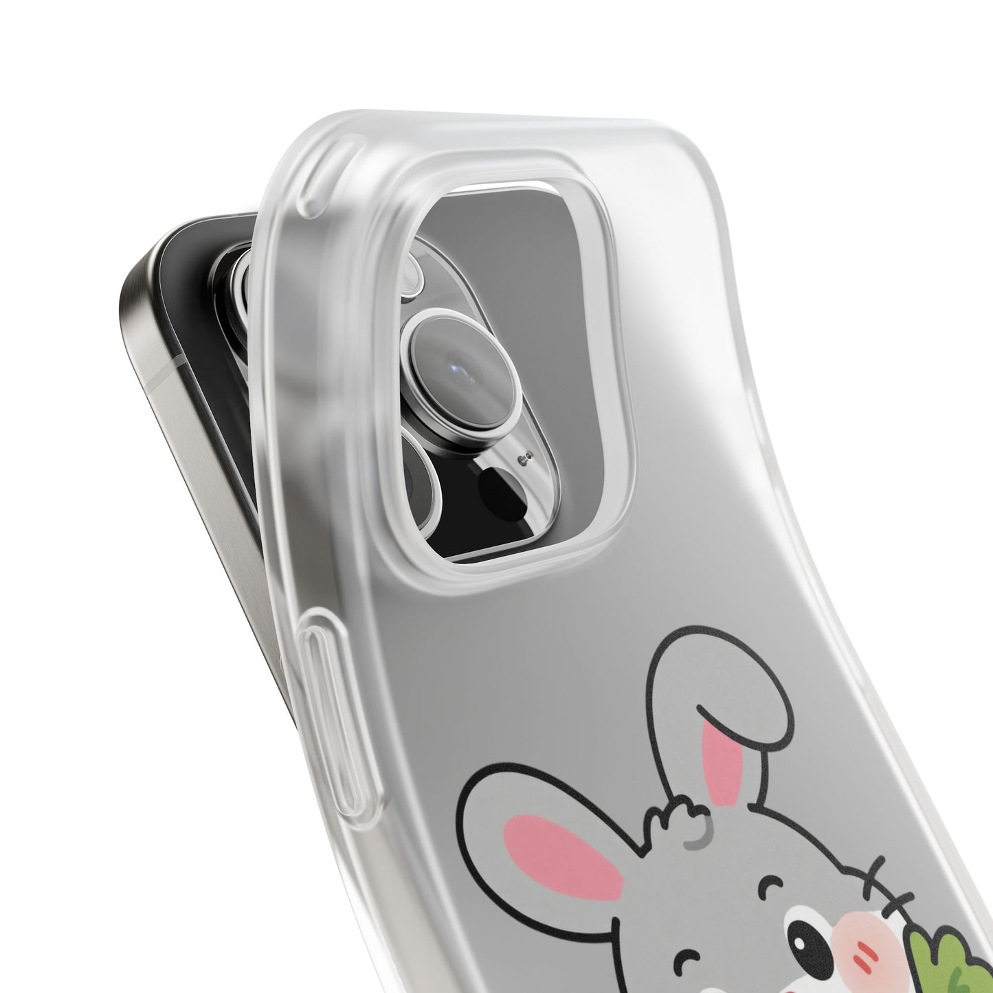 Playful Bunny Holding Carrot Phone Case – Soft, Charming Protective Cover