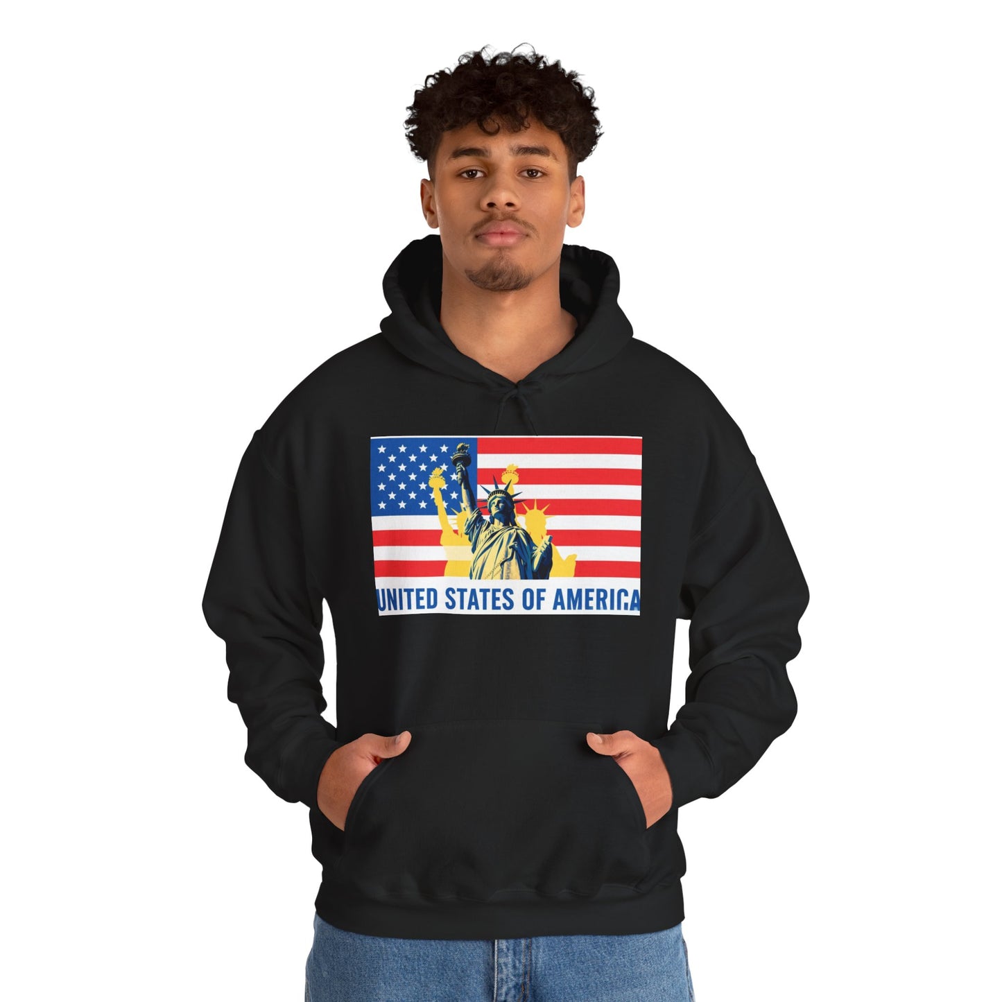 Custom Patriotic USA Flag Hoodie – Unisex Heavy Blend™ Sweatshirt | American Pride | Personalized Gift