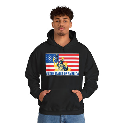 Custom Patriotic USA Flag Hoodie – Unisex Heavy Blend™ Sweatshirt | American Pride | Personalized Gift