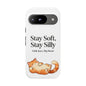 Orange Cat Aesthetic Phone Case – Stay Soft, Stay Silly | Custom Text Available | Little Joys, Big Heart