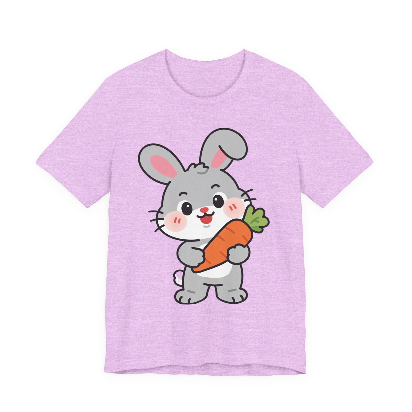 Sweet Bunny & Carrot Graphic Tee – Soft Pastel Rabbit Illustration Shirt