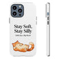 Orange Cat Aesthetic Phone Case – Stay Soft, Stay Silly | Custom Text Available | Little Joys, Big Heart