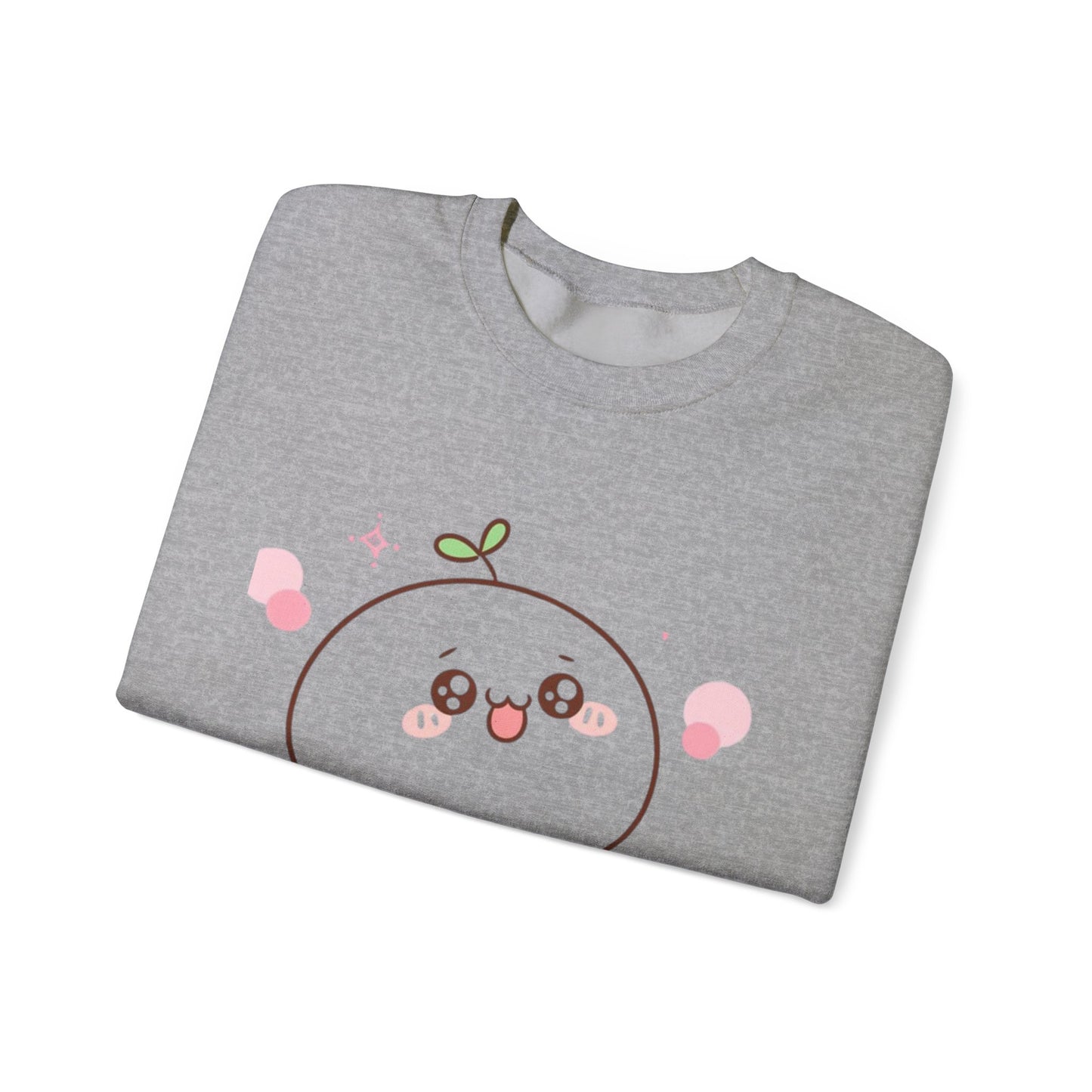 Blushing Peach Kawaii Sweatshirt – Soft Cute Cartoon Crewneck for Cozy Everyday Style