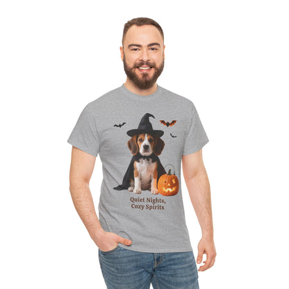 Midnight Pumpkin Glow Pup Tee — Cozy Witch Dog Shirt for Fall & Halloween Lovers
