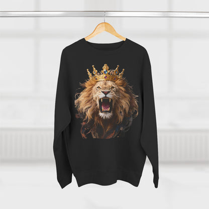 Royal King Lion Custom Crewneck Sweatshirt – Personalized Unisex Pullover