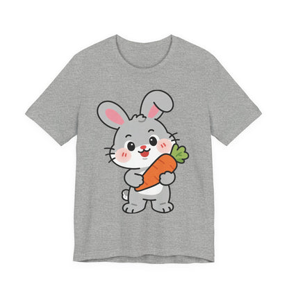 Sweet Bunny & Carrot Graphic Tee – Soft Pastel Rabbit Illustration Shirt