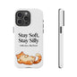 Orange Cat Aesthetic Phone Case – Stay Soft, Stay Silly | Custom Text Available | Little Joys, Big Heart